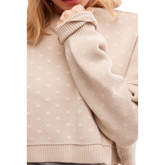 Free People Easy Street Crop Pullover Women’s XL Oatmeal Slouchy Sweater Boho - Picture 4 of 11